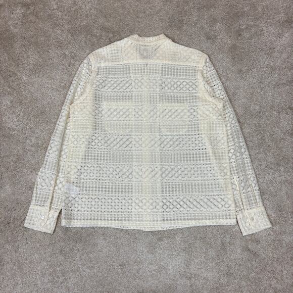 The Conspires Rayon Button Up Knit Mesh Loop Collar Shirt Made in Japan Small - Picture 5 of 11